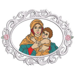 Embroidery Design Medal Mother Pilgrim 16 Cm