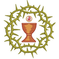 Embroidery Design Crown Of Thorn With Chalice