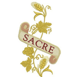 Embroidery Design Sacre Wheat And Grapes