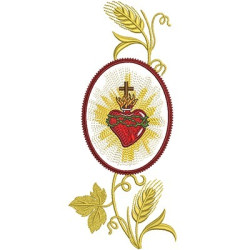 Embroidery Design Wheat And Grapes Sacred Heart