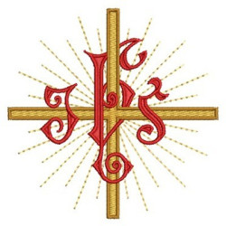 Embroidery Design Jhs With Cross 10 Cm