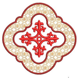 Embroidery Design Crossed Adorned Frame