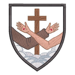 Matriz De Bordado Escudo Abraço Franciscano 4