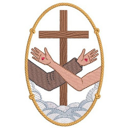 Matriz De Bordado Escudo Abraço Franciscano 5