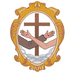 Matriz De Bordado Escudo Abraço Franciscano 6