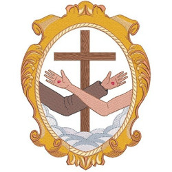 Matriz De Bordado Escudo Abraço Franciscano 7