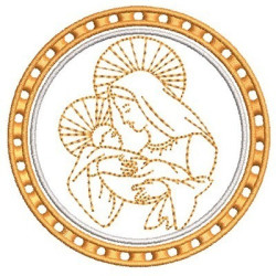 Diseño Para Bordado Medalla Mariana 33