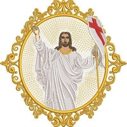 Matriz De Bordado Medalha Jesus Ressuscitado