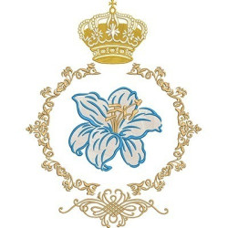 Embroidery Design 40 Cm Lily Medal With Crown