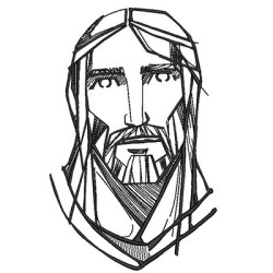 Embroidery Design Jesus Face Stylized