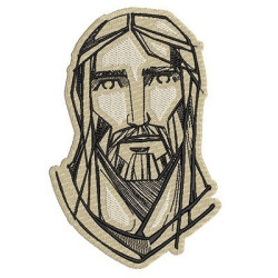 Embroidery Design Jesus Face Stylized 2