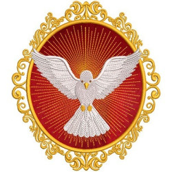Diseño Para Bordado Medalla Espíritu Santo Divino 2