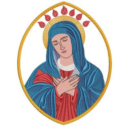 Embroidery Design Medal Our Lady Of Pentecost