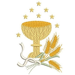 Embroidery Design Chalice With Wheats 2