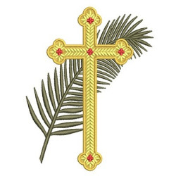 Embroidery Design Cross Sunday Palm