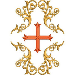 Diseño Para Bordado Cruz Decorada 152