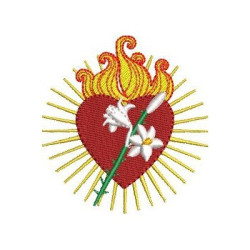 Embroidery Design Chaste Heart Of Jesus 7 Cm