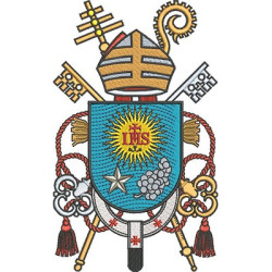 Matriz De Bordado Escudo Do Papa Francisco 20 Cm