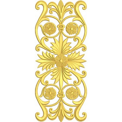 Embroidery Design Golden Vertical With Cross 30 Cm