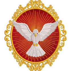 Diseño Para Bordado Medalla Divina Espíritu Santo 16 Cm