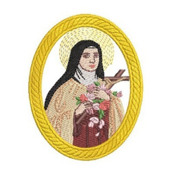 Embroidery Design Medal Therese Lisieux 10 Cm