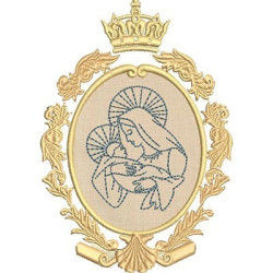 Diseño Para Bordado Medalla De Nuestra Señora Aplicada