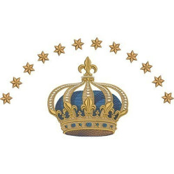 Embroidery Design Crown With 12 Stars 26 Cm