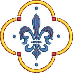 Embroidery Design Frame With Fleur De Lis