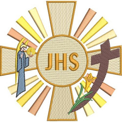 Embroidery Design Cross Decorated With Jhs 2