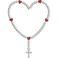 Embroidery Design Rosary In Heart 2