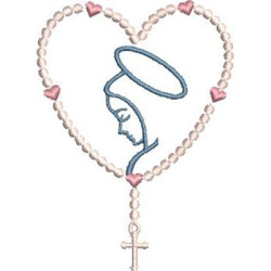 Embroidery Design Rosary Our Lady 1