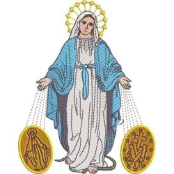 Embroidery Design Our Lady Of The Miracle Medal 15 Cm