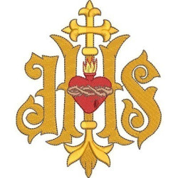 Embroidery Design Jhs With Sacred Heart Of Jesus