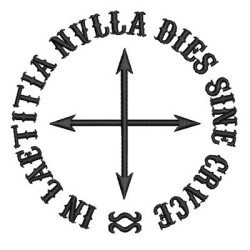 Embroidery Design Opus Dei In Laetitia Nulla Dies Sine Cruce