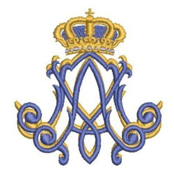 Diseño Para Bordado Mariano Con Corona
