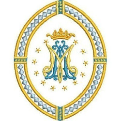 Embroidery Design Marian Medal 36