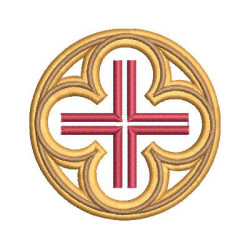 Embroidery Design Glass Frame With Cross