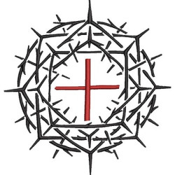 Embroidery Design Crown Of Thorns With Cross
