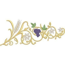 Embroidery Design Wheat And Grapes Arabishes