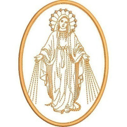 Matriz De Bordado Medalha Nossa Senhora Das Graças 15 Cm