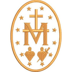 Embroidery Design Medal Of Our Lady Of Grace 15 Cm