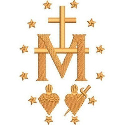 Embroidery Design Medal Of Our Lady Of Grace 12 Cm