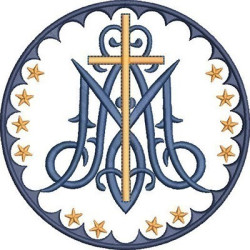 Diseño Para Bordado Medalla Mariana 37