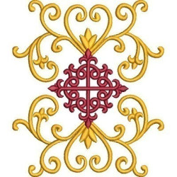 Embroidery Design Cross With Arabesques