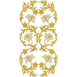 Embroidery Design Arabesco Gold With Lilies 35 Cm