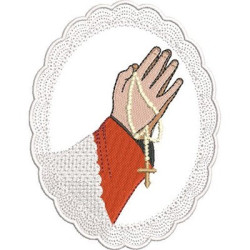 Diseño Para Bordado Medalla Manos Corona