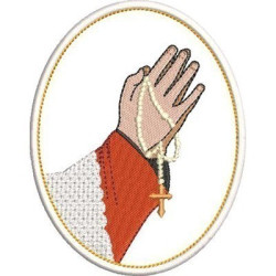 Diseño Para Bordado Simple Medalla Manos Corona