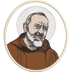 Diseño Para Bordado Padre Pio Medal 1