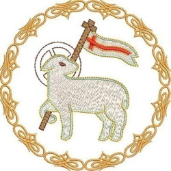 Embroidery Design Frame With Lamb