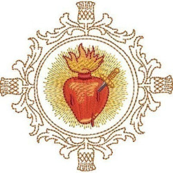 Embroidery Design Frame With Immaculate Heart